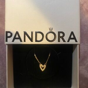 Pandora Gold Heart Necklace